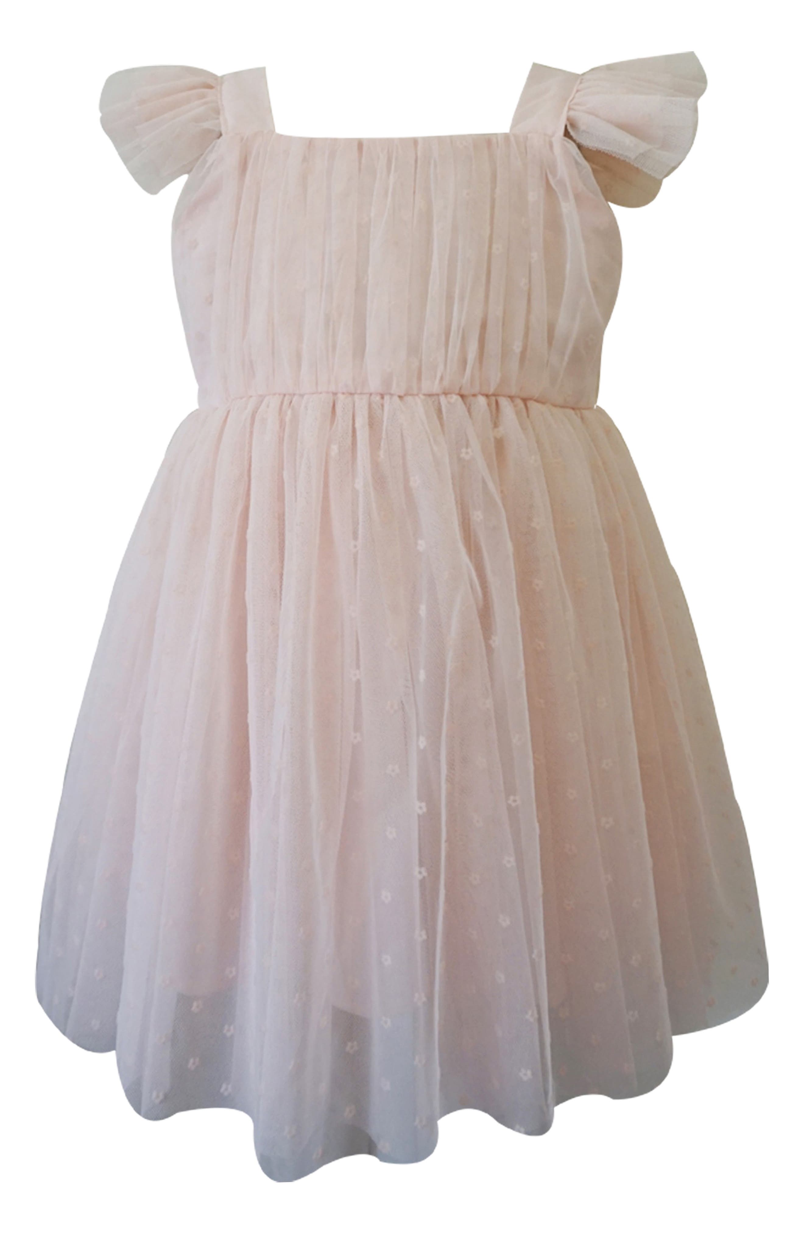 Popatu Kids' Floral Flocked Tulle Party Dress