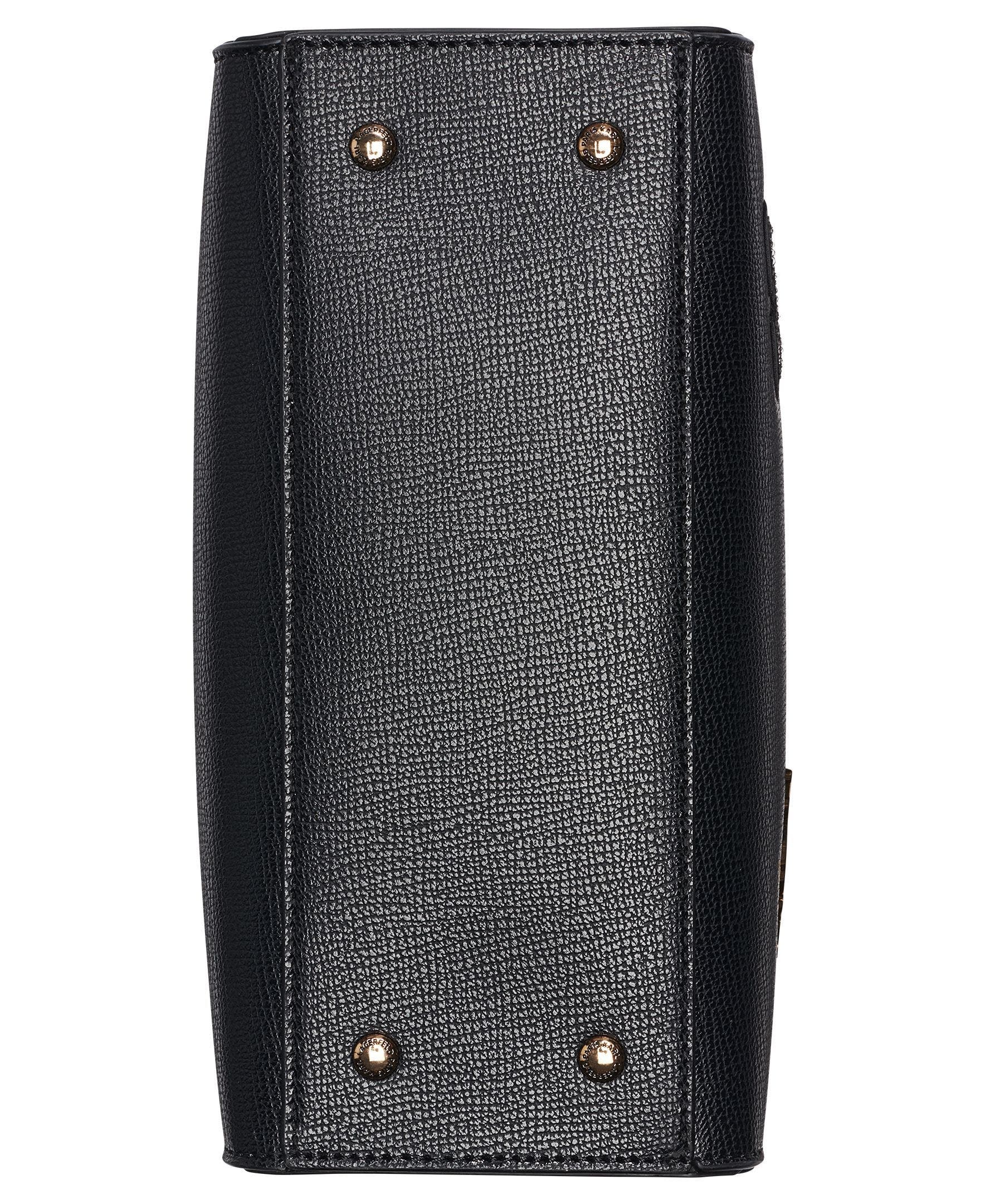 Maybelle Pins+Rhinestones Satchel, Alternate, color, Black/Gold