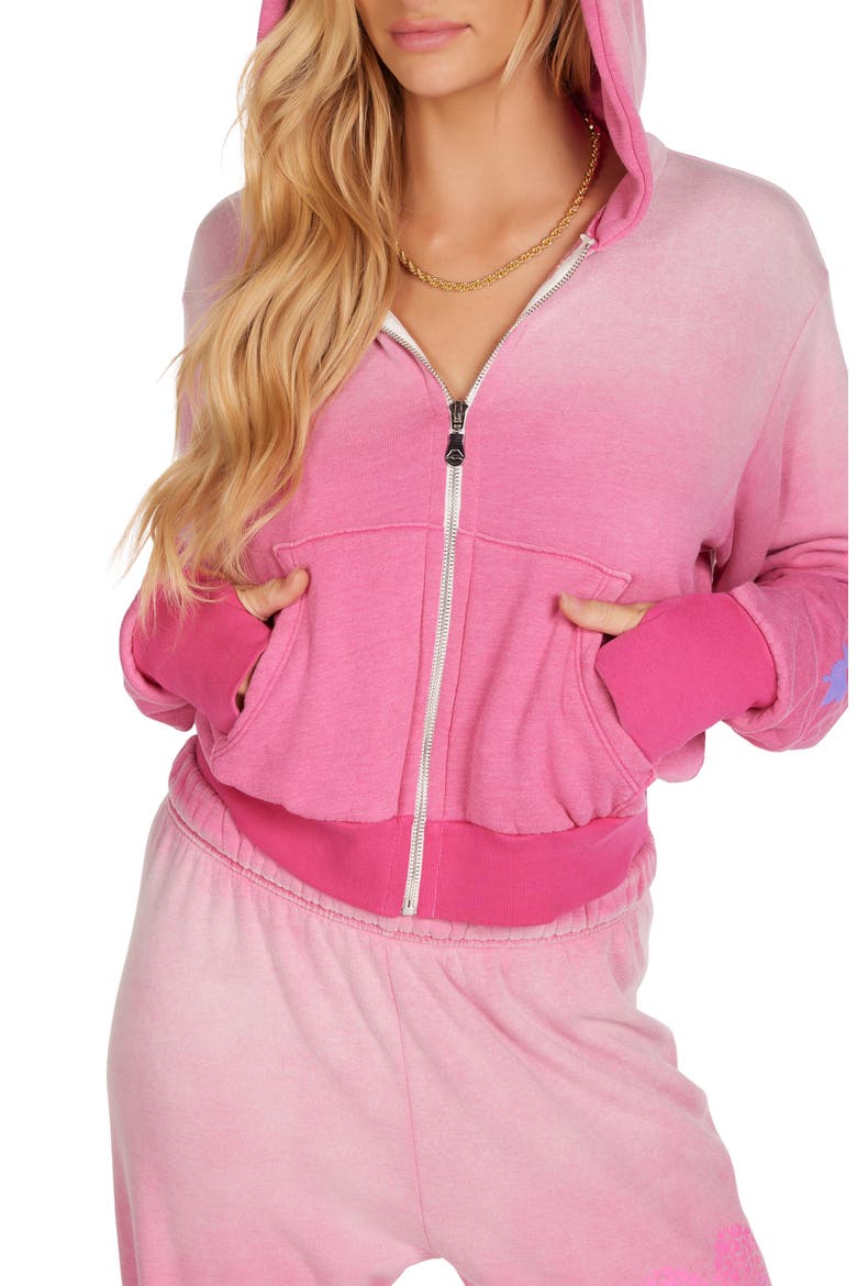 Twyla Ombre Butterfly Heart Hoodie, Alternate, color, Dark Pink
