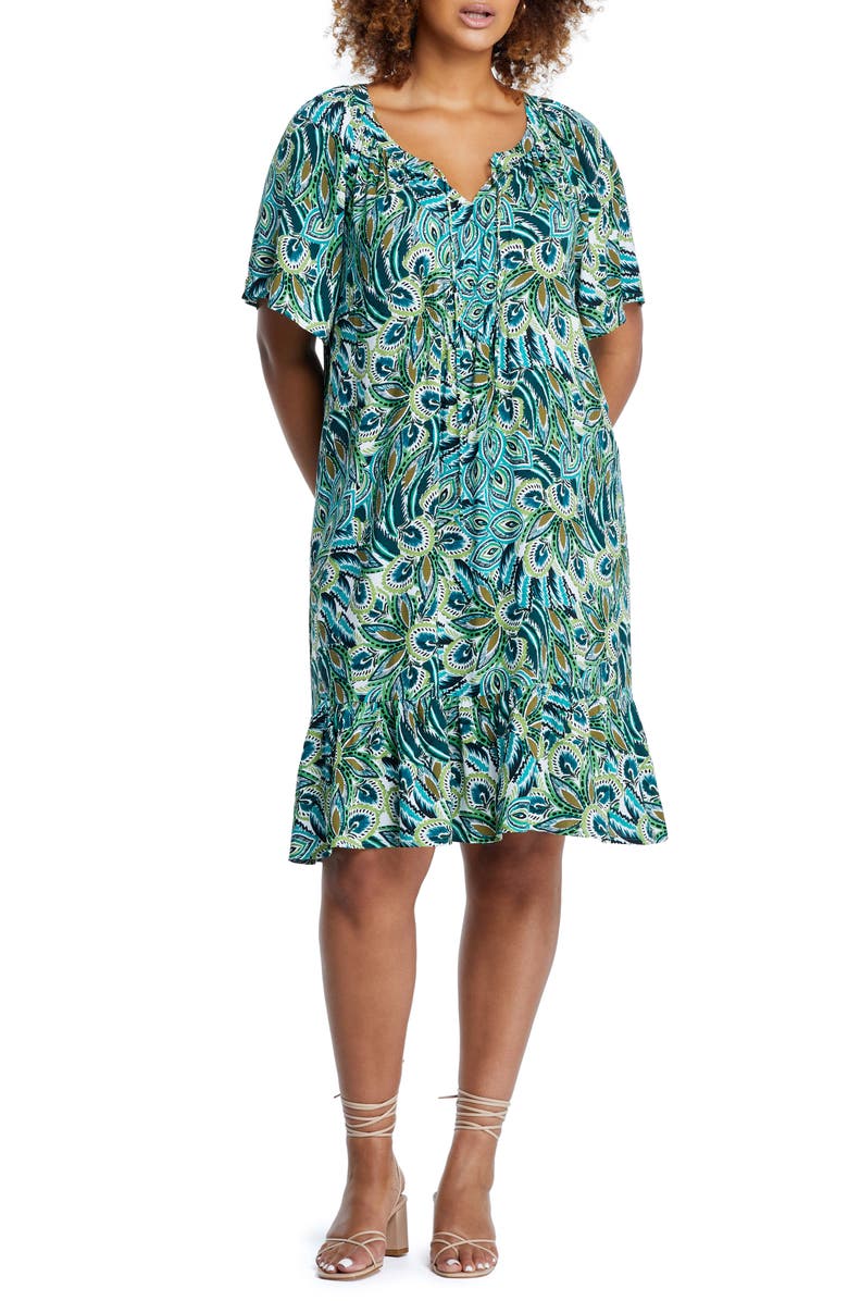 Estelle Peacock Shift Dress, Main, color, 