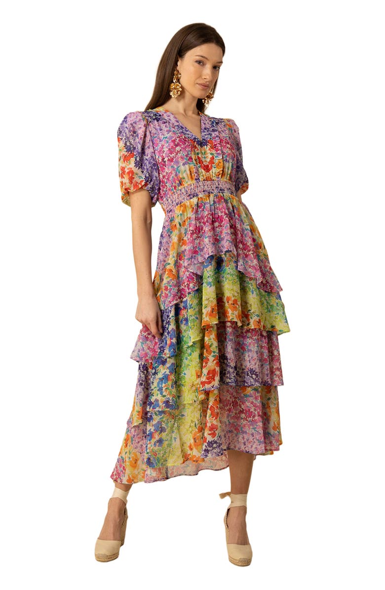 Hale Bob Lainey Tiered Chiffon Dress, Alternate, color, 