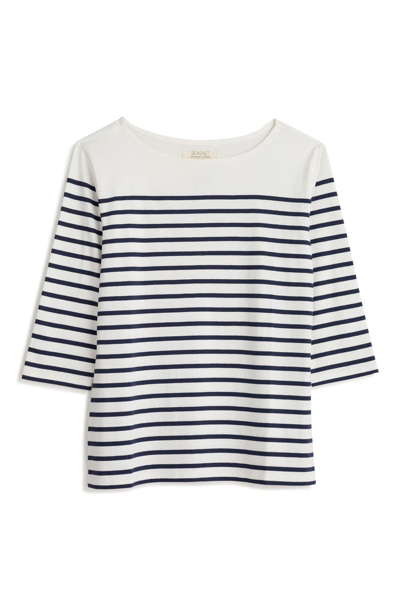 Sailor Stripe Organic Cotton Top, Alternate, color, FALMOUTH BRETON CHALK MARITIME