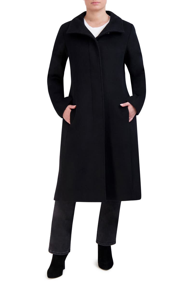 Cole Haan Signature Longline Wool Blend Coat, Main, color, Black