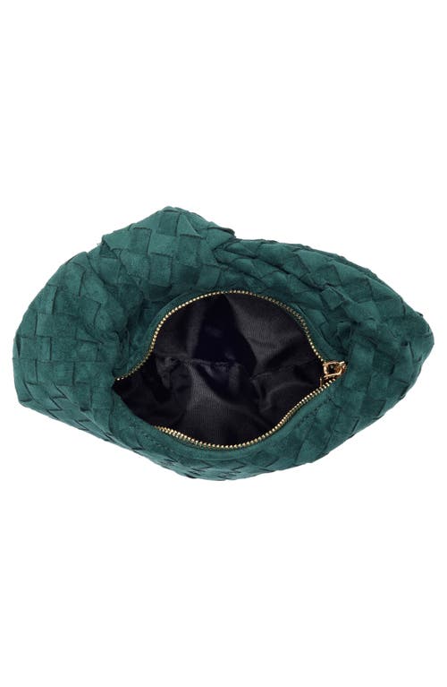 Urban Expressions Handbags Woven Faux Suede Clutch In Green
