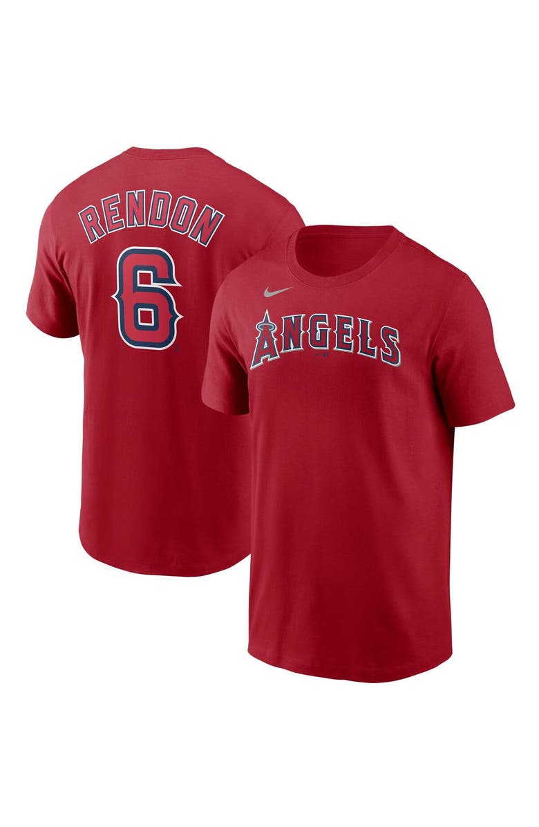 Nike Men's Nike Anthony Rendon Red Los Angeles Angels Name & Number T-Shirt, Main, color, Red