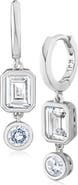 CZ by Kenneth Jay Lane Emerald Cut & Round Cubic Zirconia Drop Earrings