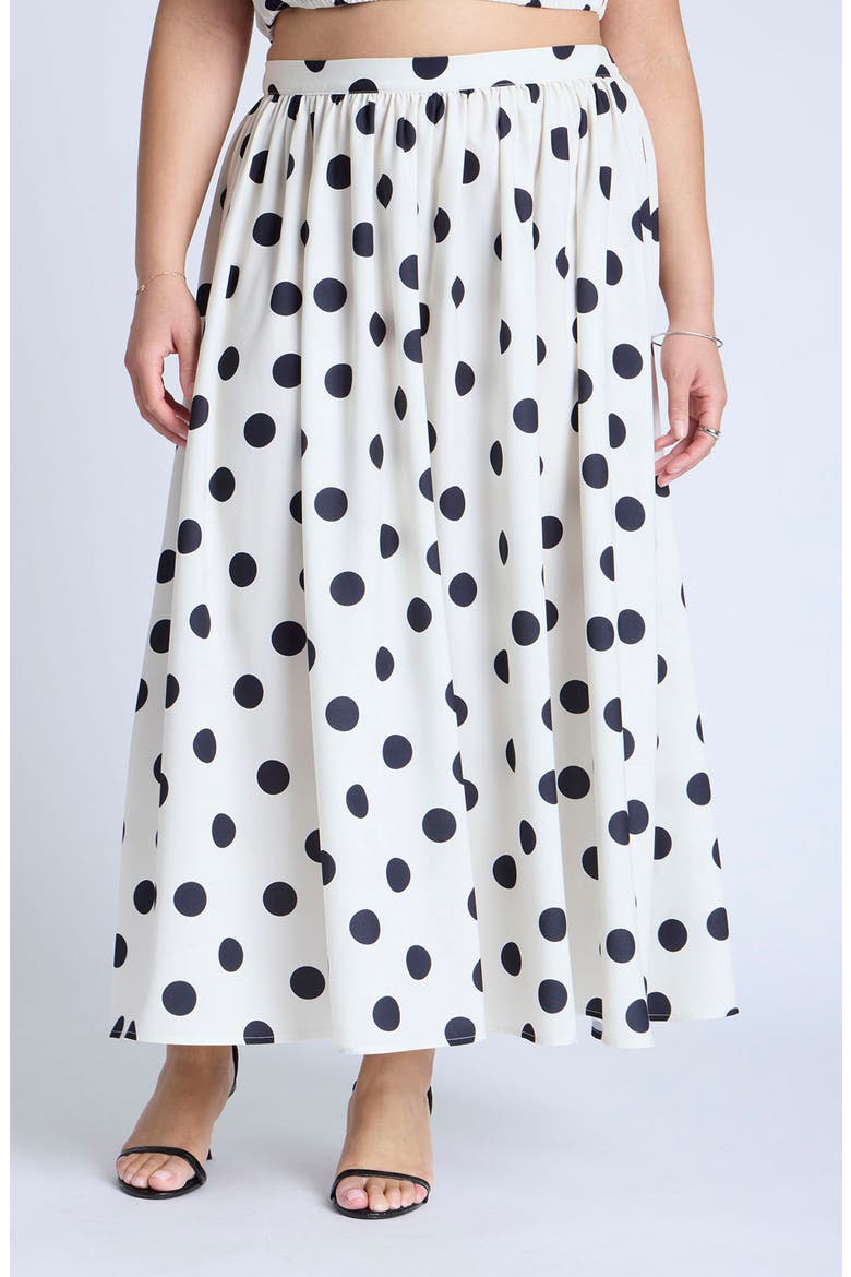 Full Maxi Skirt, Main, color, WHITE/ BLACK POLKA DOT