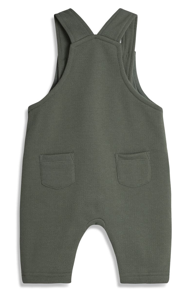 JOJO MAMAN BEBE Stripe Long Sleeve Cotton T-Shirt & Tractor Appliqué Overalls Set, Alternate, color,