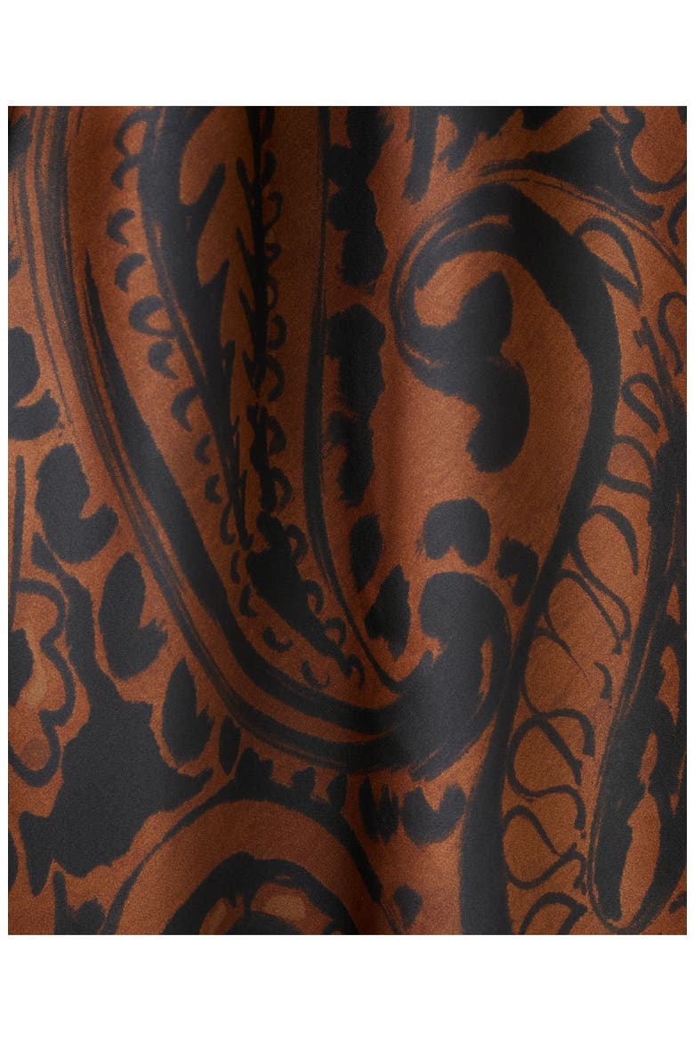Paisley Long Sleeve Satin Dress, Alternate, color, BURNT ORANGE