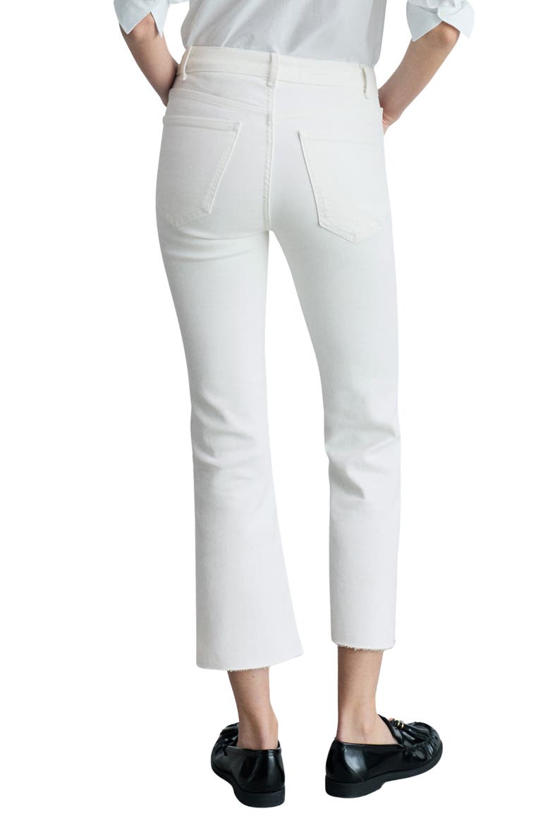 Sienna Waxed Crop Flare Jeans, Alternate, color, WHITE