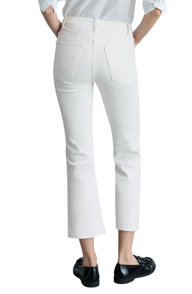 MANGO Sienna Waxed Crop Flare Jeans, Alternate, color, White
