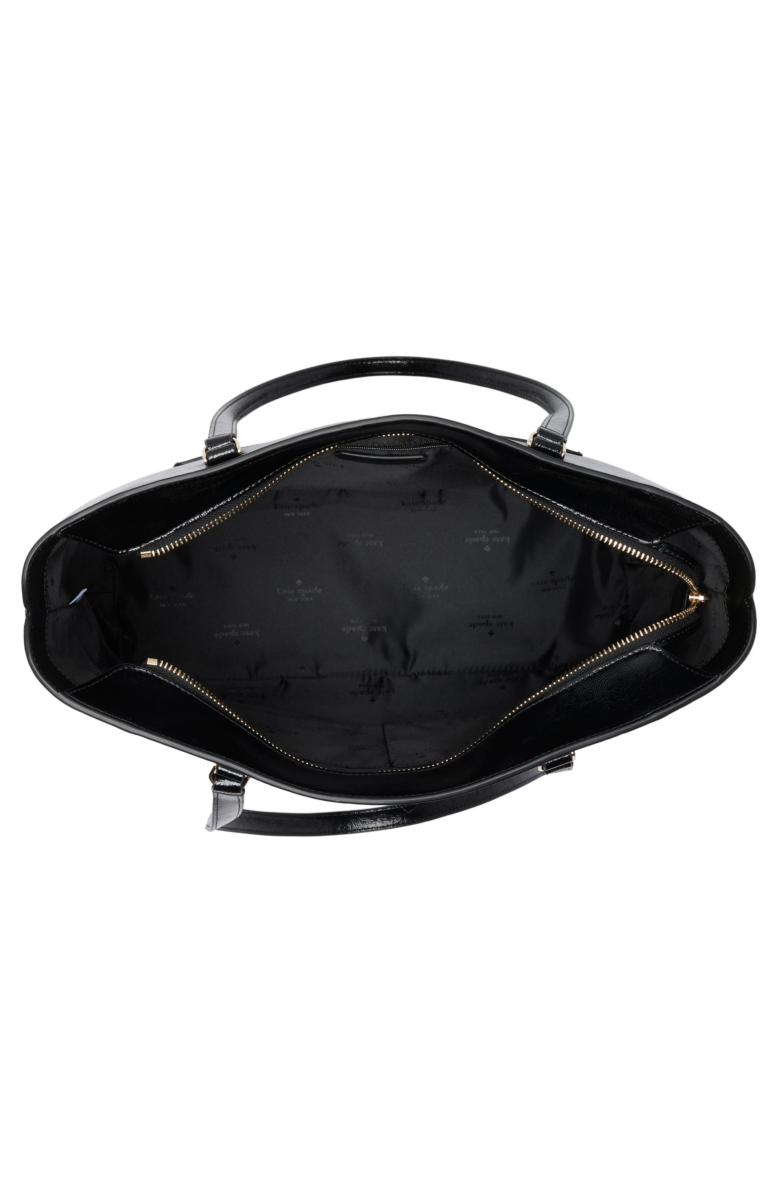 Bridget Large Crinkle Patent Tote, Alternate, color, BLACK