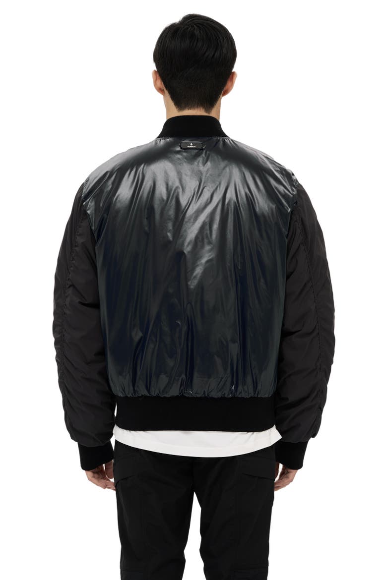 Hamden Mens Reversible Down Varsity Jacket, Alternate, color, Black