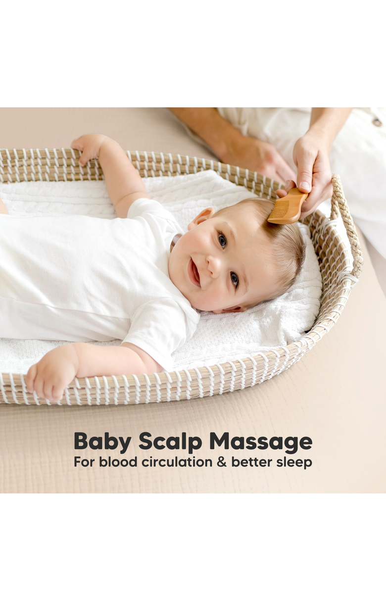 KeaBabies Baby Hair Brush and Comb Set, Alternate, color, Walnut