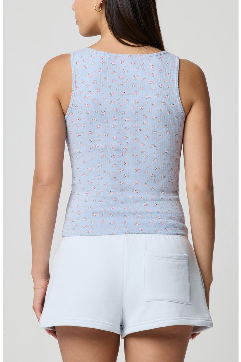 Ditsy Floral Scoop Neck Tank, Alternate, color, PETIT JARDIN BLUE/ PINK
