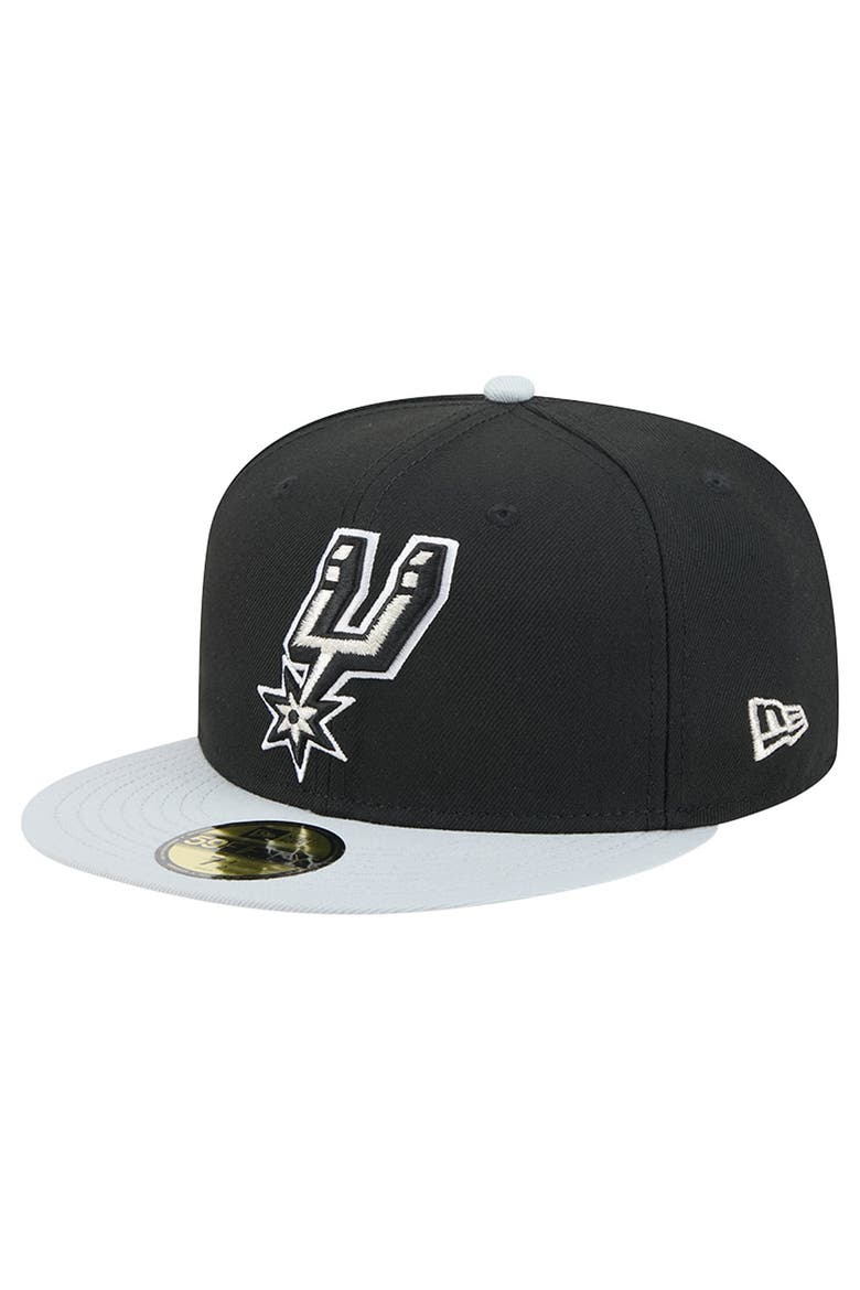 Men's New Era Black/Silver San Antonio Spurs 2-Tone 59FIFTY Fitted Hat, Main, color, Black