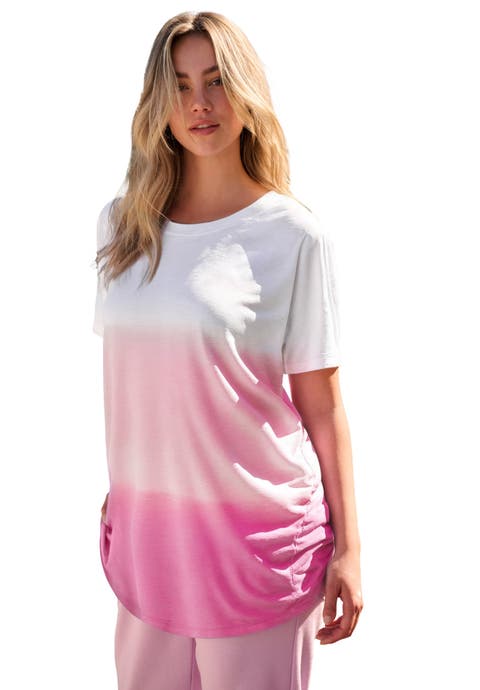 Plus Size Ombre Scoop Neck Tee