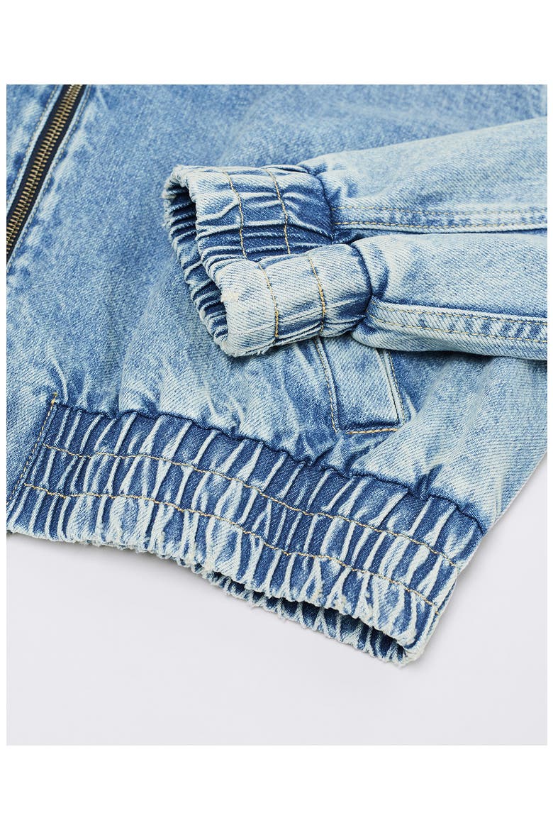 Crop Denim Bomber Jacket, Alternate, color, MEDIUM VINTAGE BLUE