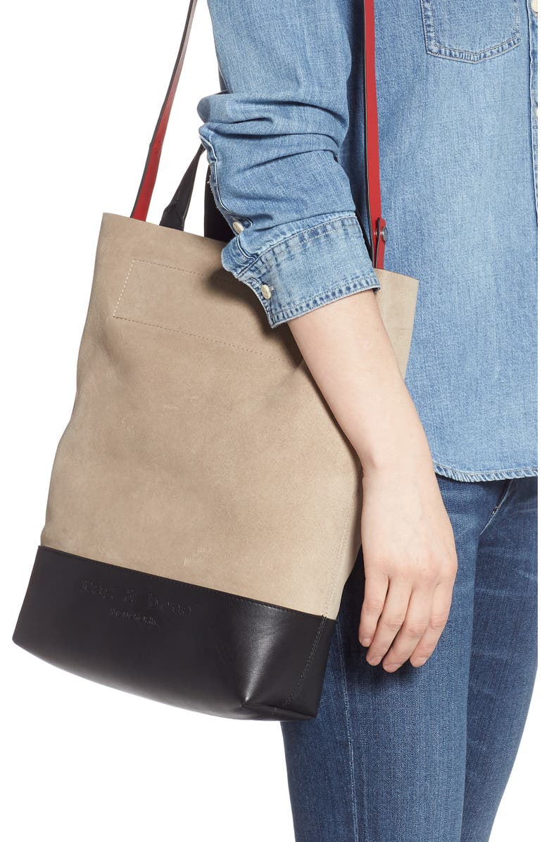rag & bone Walker Convertible Suede & Leather Tote, Alternate, color,