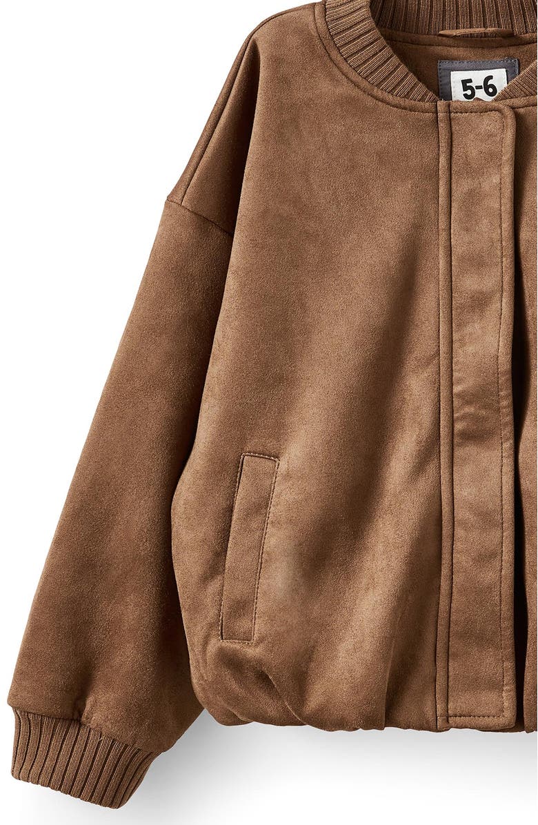 Cotton On Kids Kid's Oversized Bomber Jacket, Alternate, color, Tan Faux Suede
