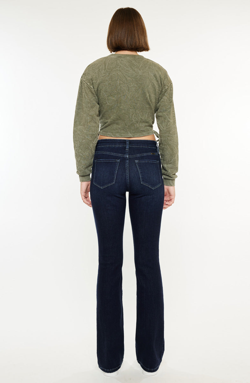 Kancan Marla High Rise Skinny Bootcut Jeans In Dark Wash