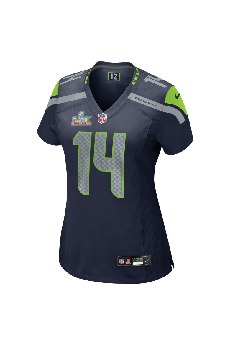Women's Nike Sam Darnold College Navy Seattle Seahawks Super Bowl LX Patch Game Jersey, Alternate, color, College Navy