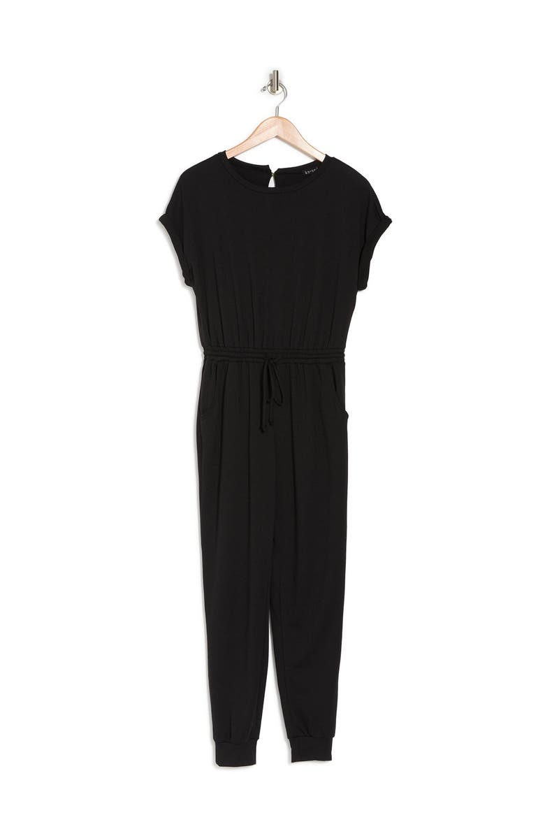 KENEDIK Solid French Terry Short Sleeve Jumpsuit, Alternate, color, 