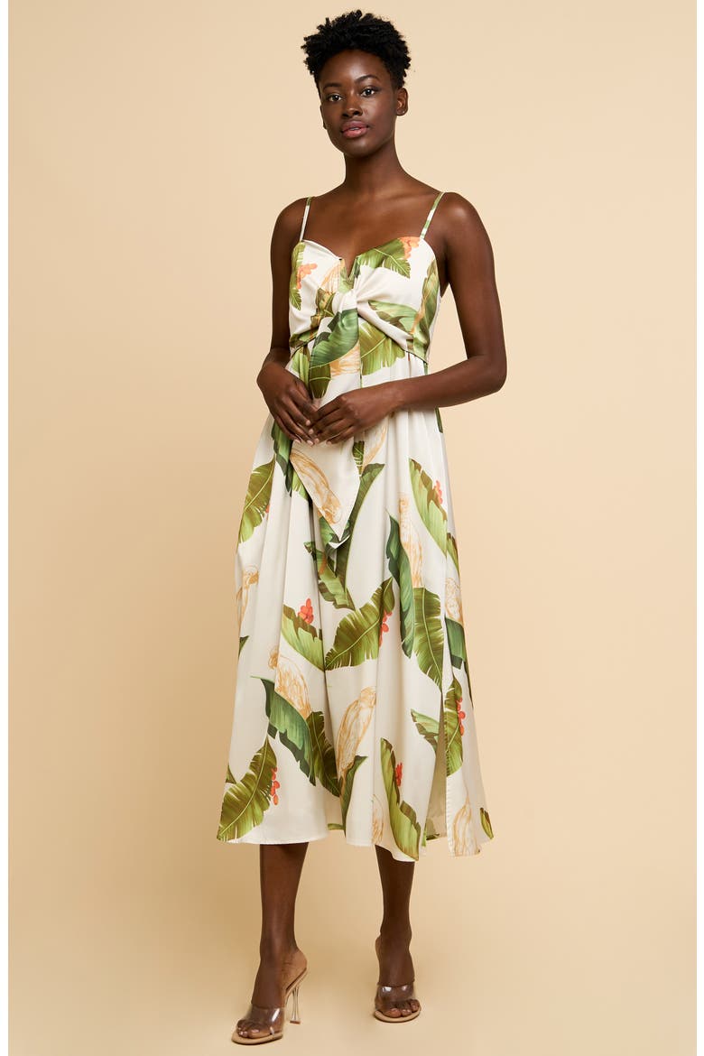Katella Satin Midi Sundress, Alternate, color, CREAM MULTI