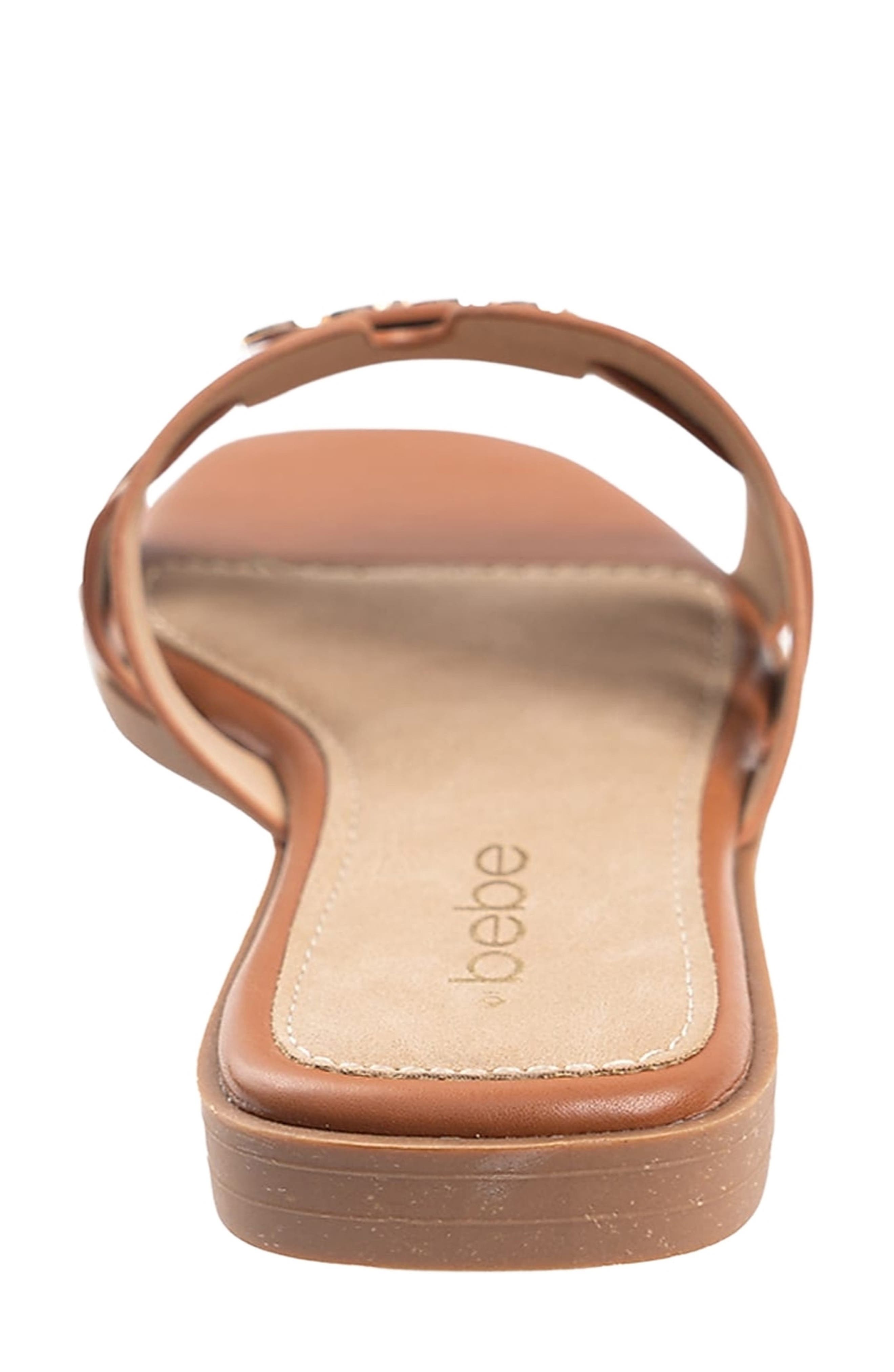 bebe Slide Sandal, Alternate, color, Cognac