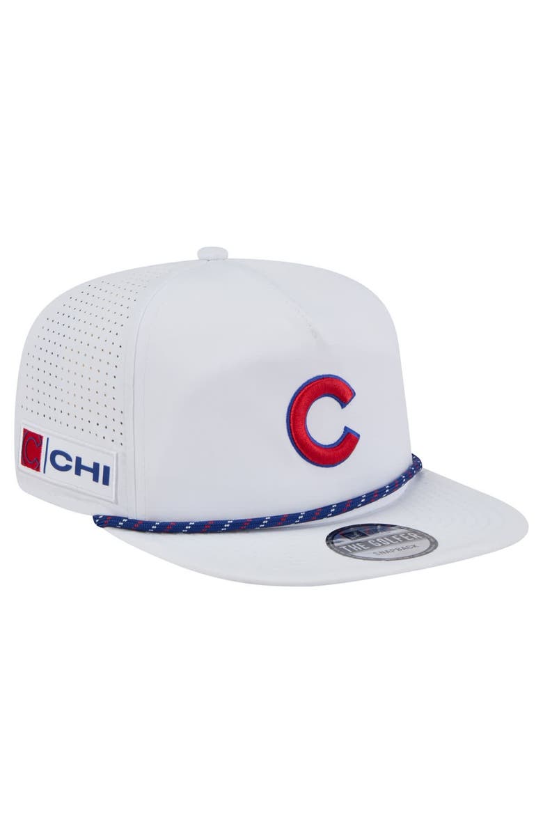 New Era Men's New Era White Chicago Cubs Perforated Golfer Snapback Hat, Main, color, 