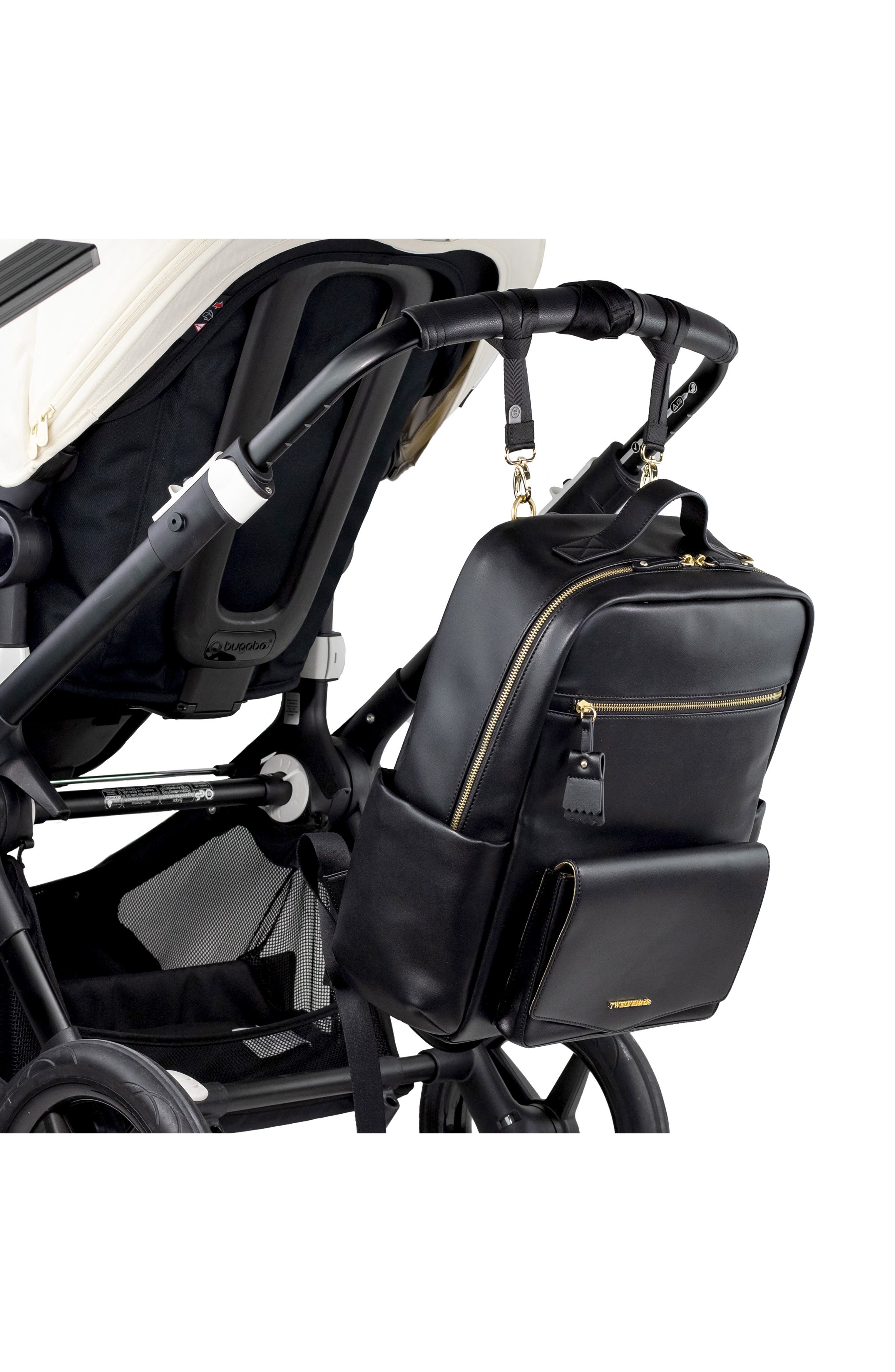 TWELVElittle Peek-A-Boo Faux Leather Diaper Backpack, Alternate, color, 