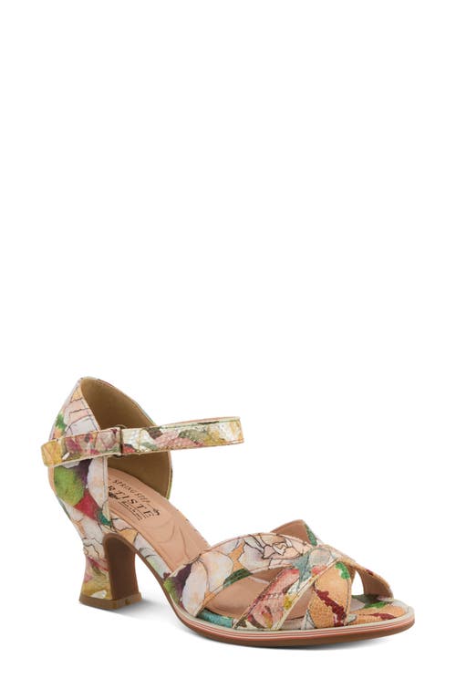 L'artiste By Spring Step Waltz Ankle Strap Sandal In Orange Multi