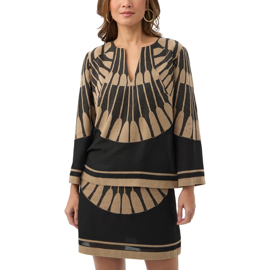 Trina Turk Amy Fil Coupe Top in Black/camel  product