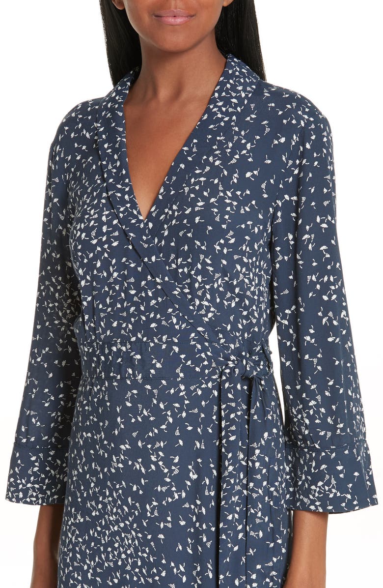 Ganni Barra Crepe Wrap Dress, Alternate, color,