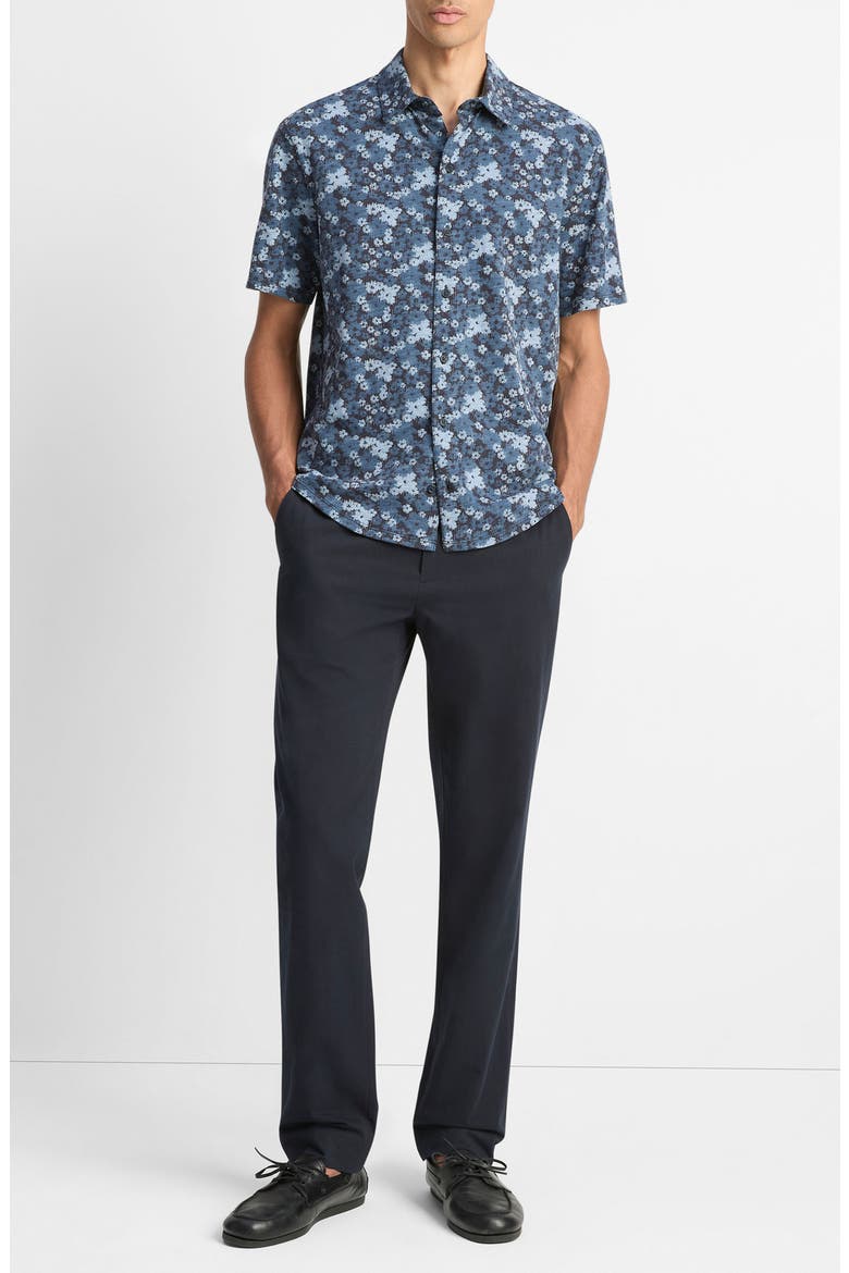 Short Sleeve Button-Up Shirt, Alternate, color, COASTAL COMBO