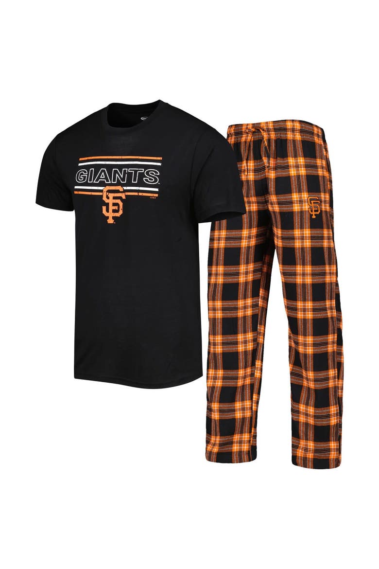 Men's Concepts Sport Black/Orange San Francisco Giants Badge T-Shirt & Pants Sleep Set, Main, color, Black