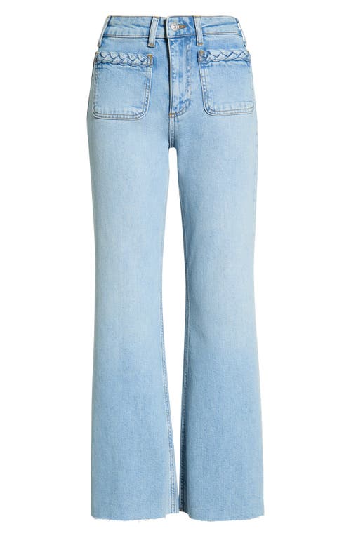 PAIGE Braid Patch Pocket Raw Hem Wide Leg Jeans in Montebello at Nordstrom, Size 31