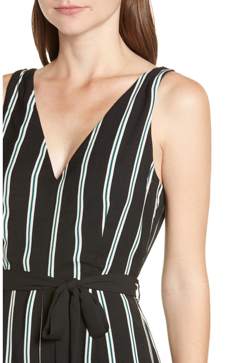 Deep-V Jumpsuit, Alternate, color, GREEN BUG STRIPE