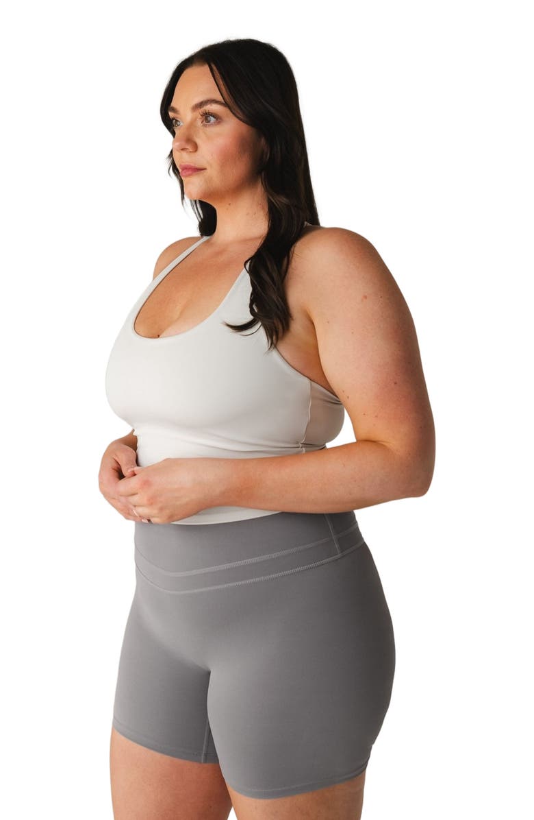 Vitality Revive Racer Tank, Alternate, color, Ash