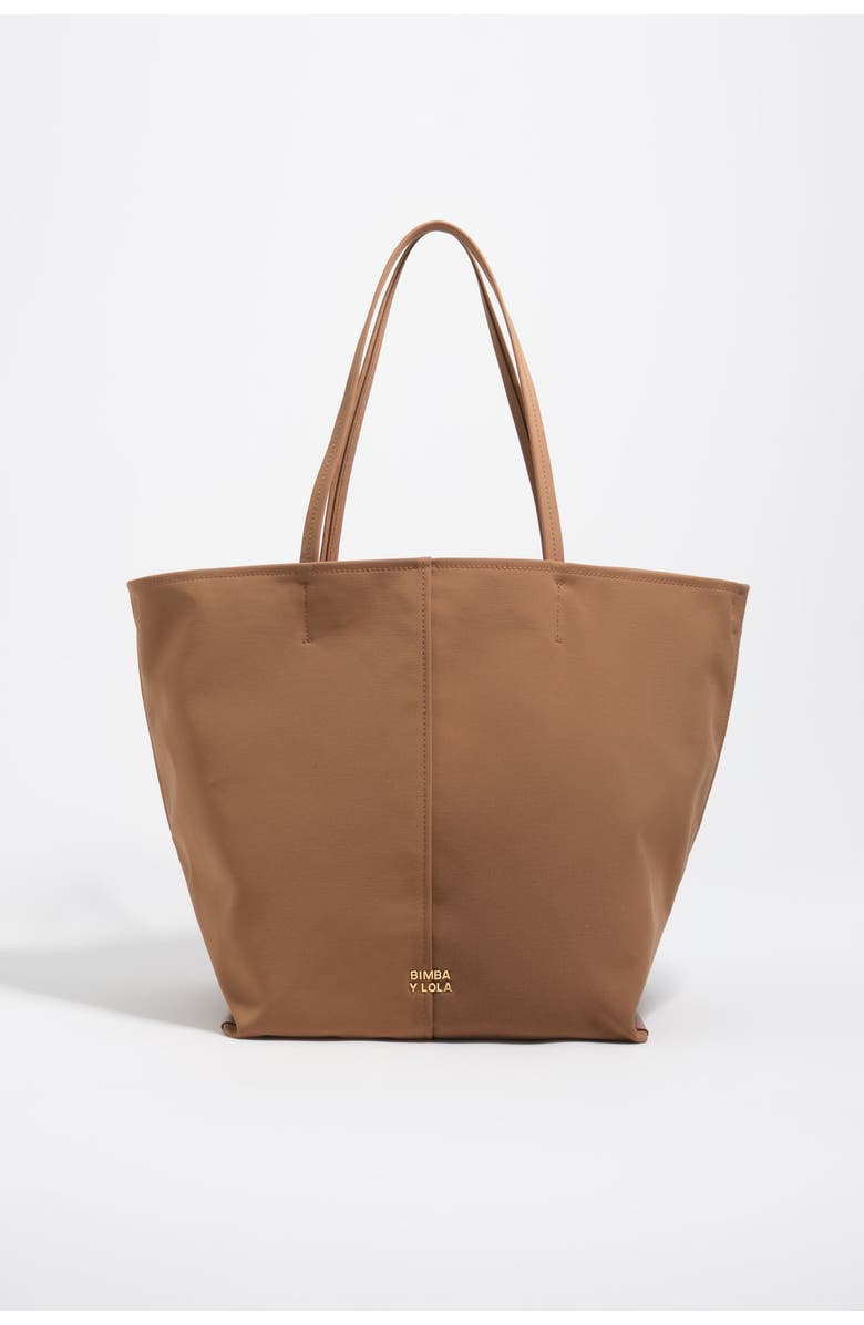 Bimba y Lola Large Gabardine Shopper Bag, Alternate, color, Cinnamon