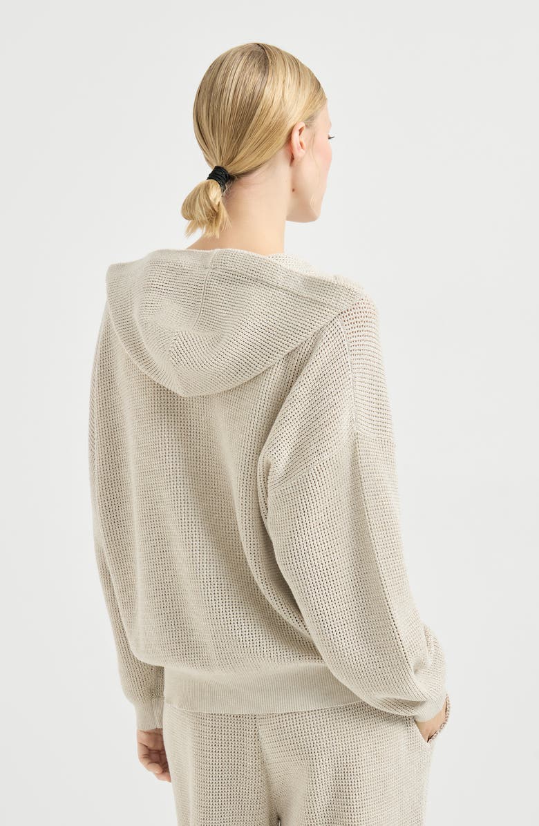 Brunello Cucinelli Sparkling net sweatshirt, Alternate, color, Oat