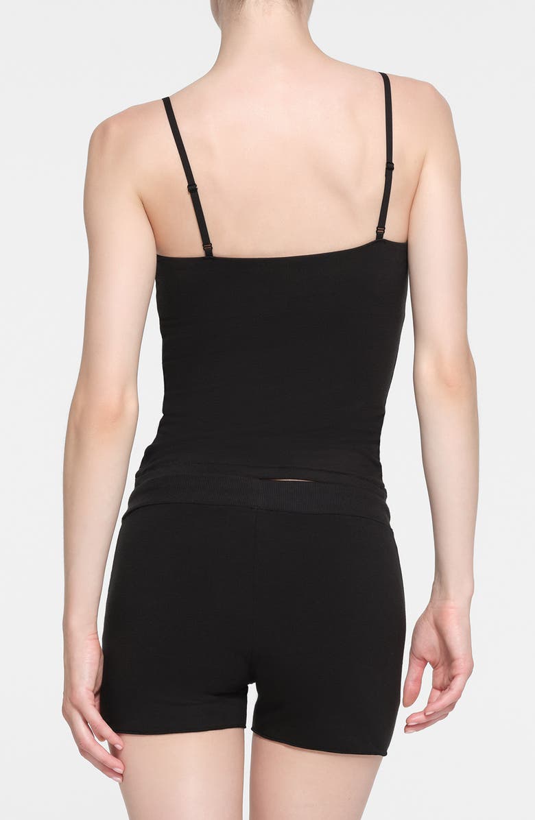 SKIMS Stretch Cotton Jersey Camisole, Alternate, color, Soot