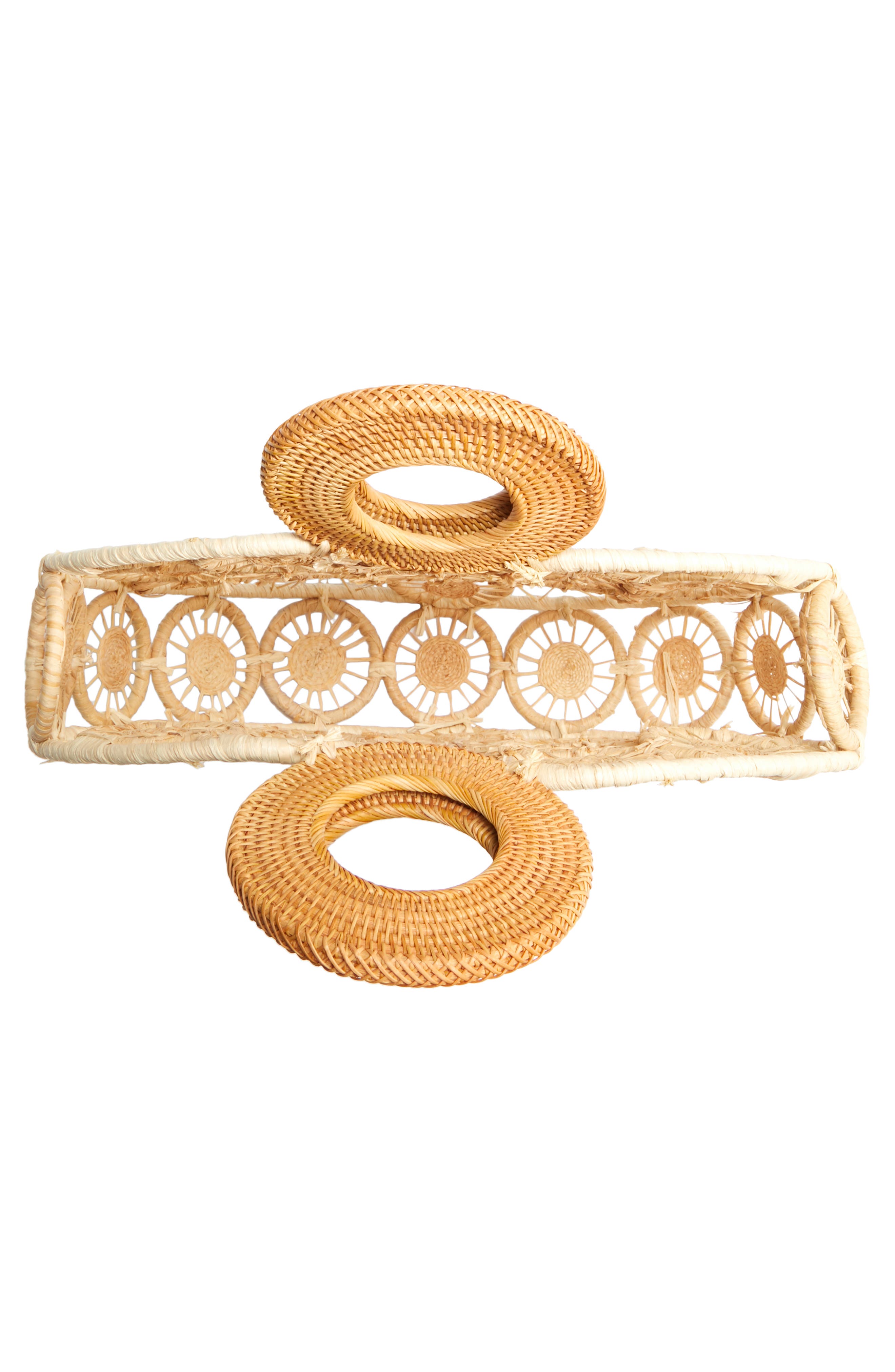 Cult Gaia Stella Round Straw Bag, Alternate, color, 