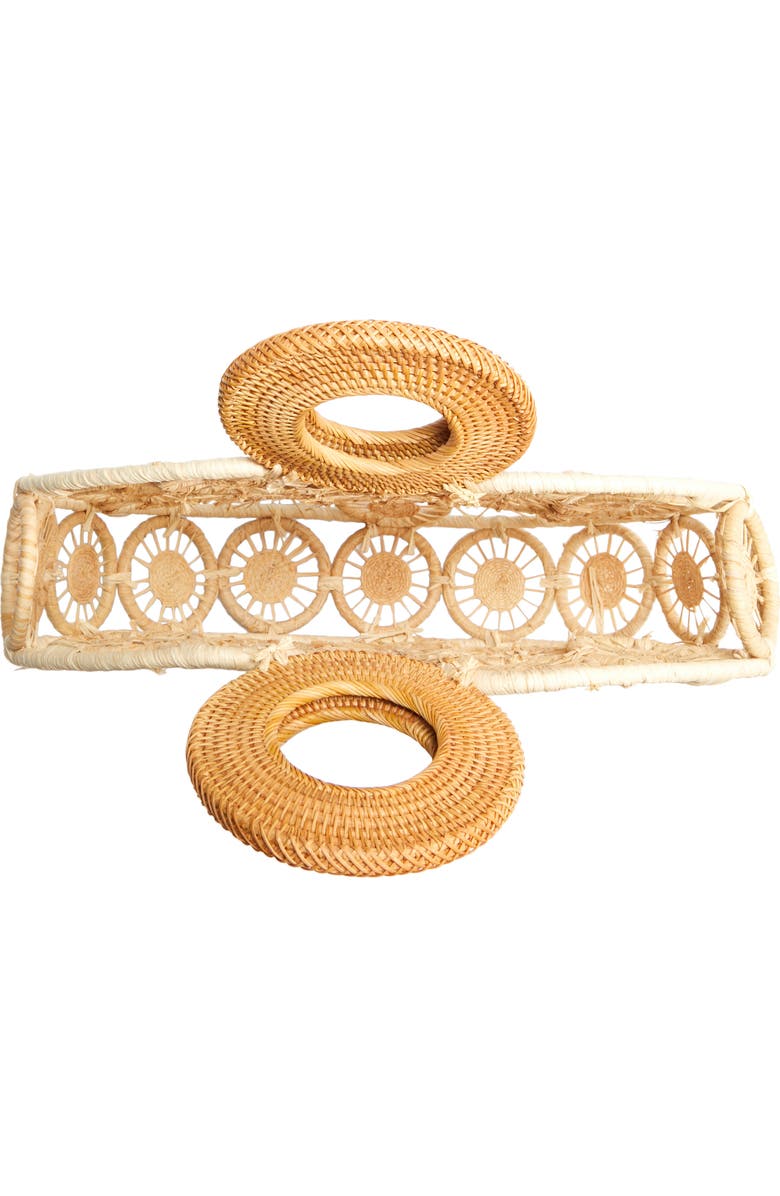 Cult Gaia Stella Round Straw Bag, Alternate, color,