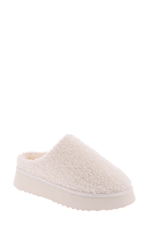 MIA Icee Faux Shearling Platform Slipper in Bone 