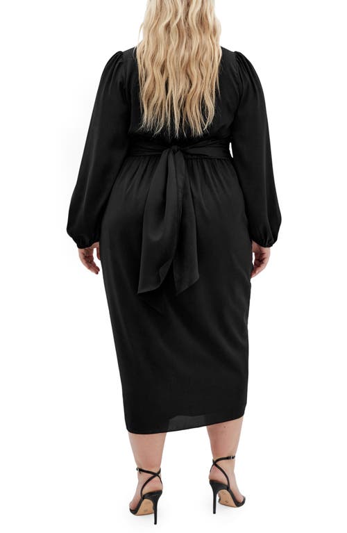City Chic Lianna Long Sleeve Dress In Black