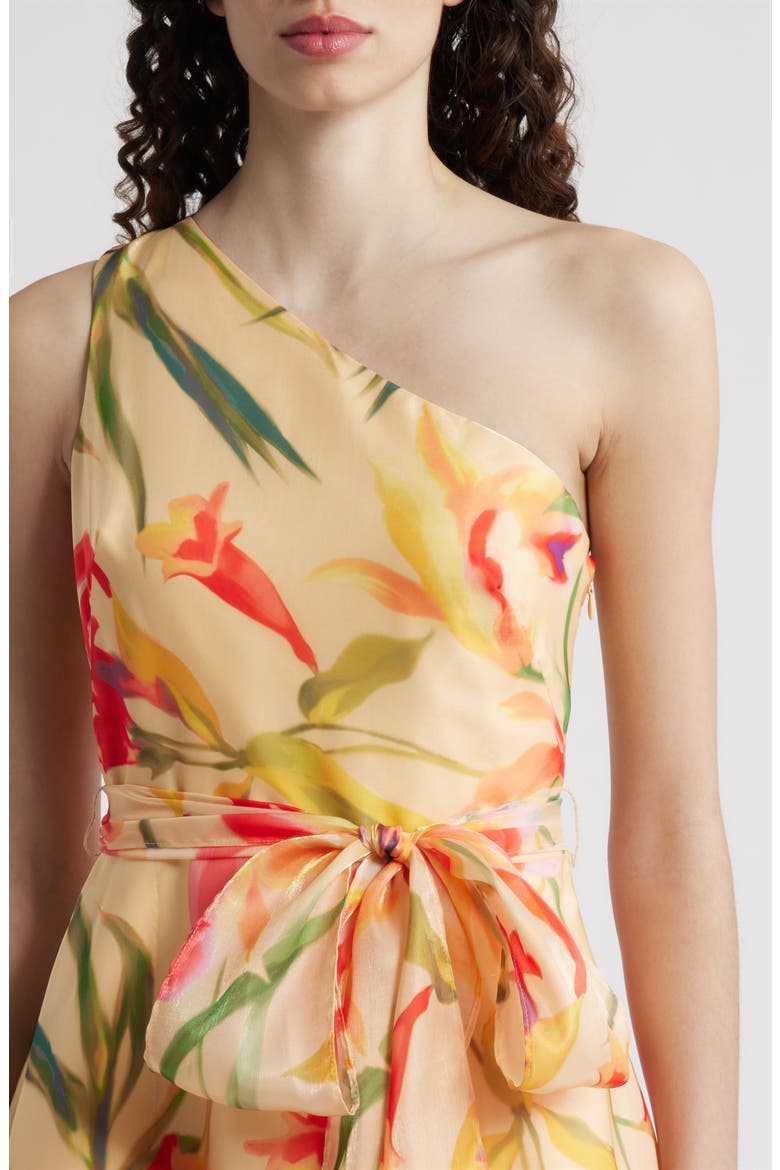 Floral One-Shoulder Gwon, Alternate, color, YELLOW