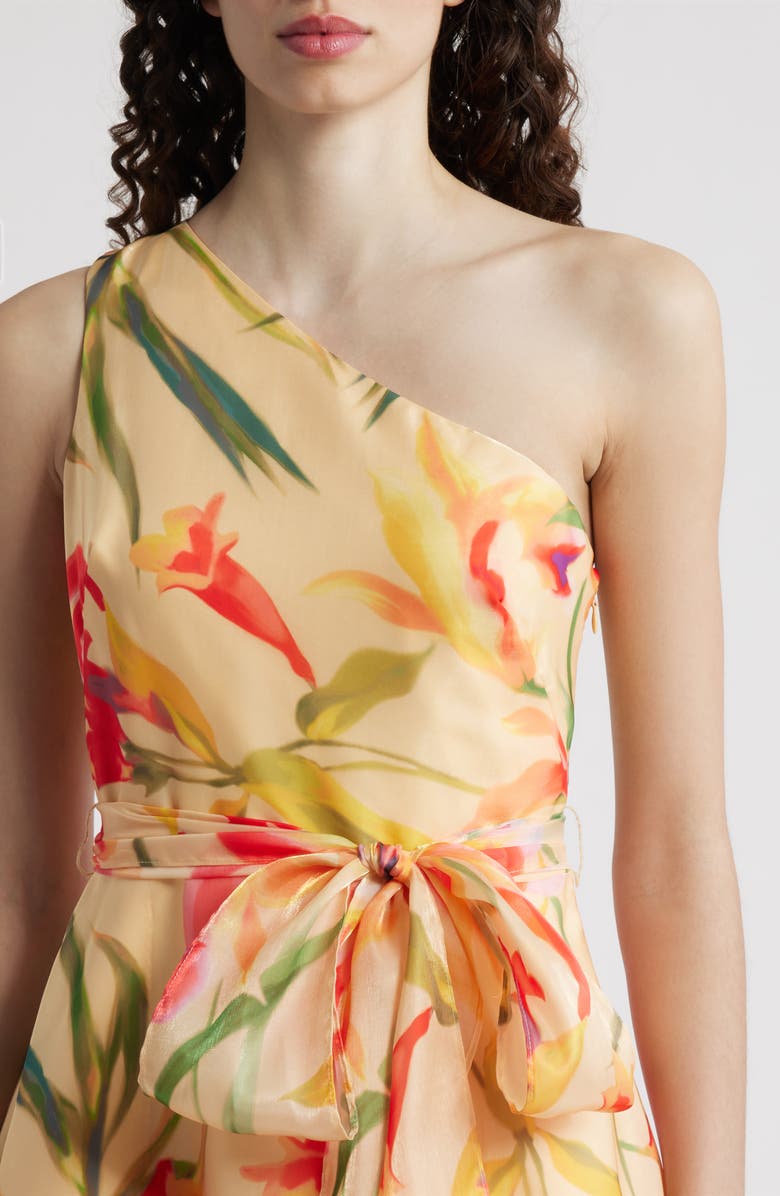 Eliza J Floral One-Shoulder Gwon, Alternate, color, Yellow