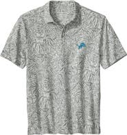 Tommy Bahama Men's Tommy Bahama Gray Detroit Lions IslandZone Wild Hibiscus Tri-Blend Polo