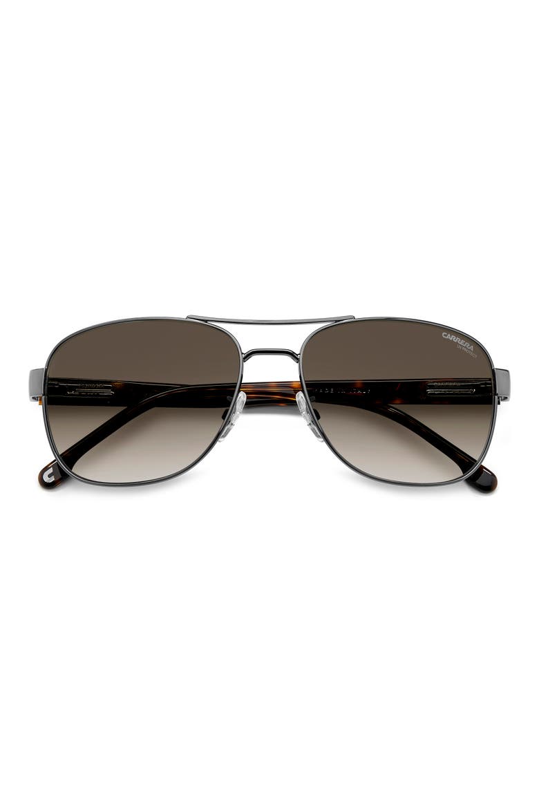 C Flex 60mm Gradient Rectangular Sunglasses, Alternate, color, DARK RUTHENIUM